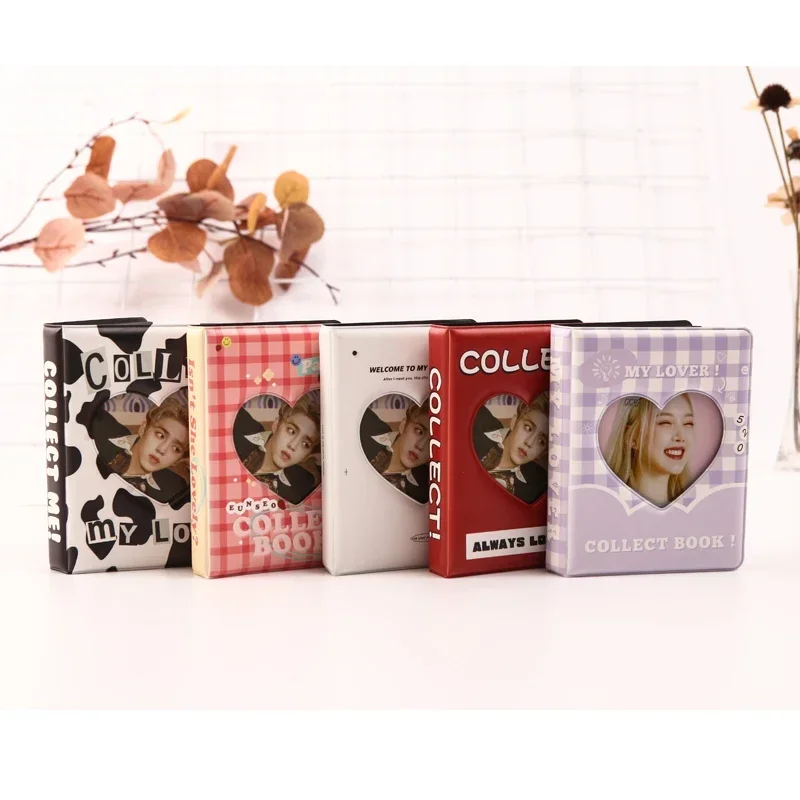 Customized 3/5/6inch 1/2grid Photocard Binder DIY Heart Butterfly Cutout Button Photocard Holder Book Collect Book Album