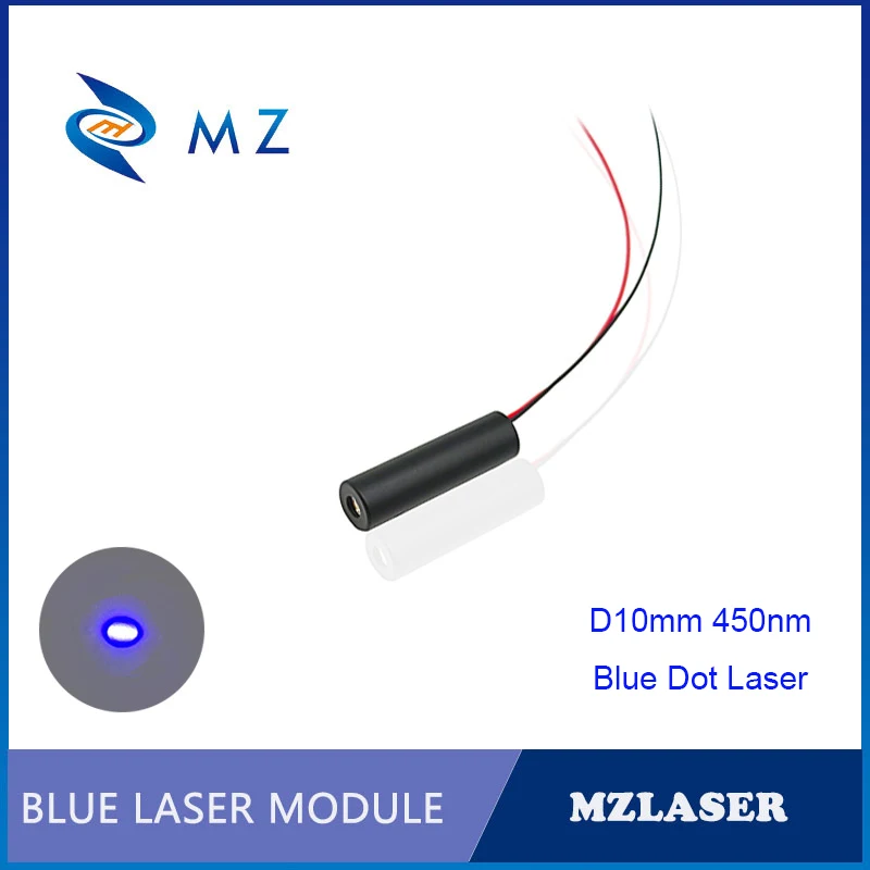 Blue Dot Laser Diode Module Hot Selling Compact Mini D10mm 450nm 10mw 3V Glass Lens Industrial Grade Spot Laser