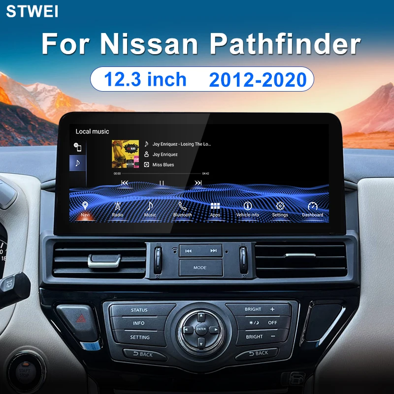 For Nissan Pathfinder 2012-2020 12.3inch in car multi radio media video player Wireless Carplay GPS navigation stereo 4G WIFI