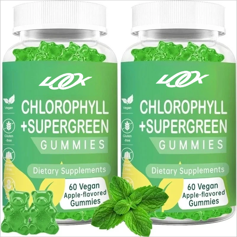 

Chlorophyll gummies - Natural antioxidant, energy, immune, digestive health support -60 vegan gummies