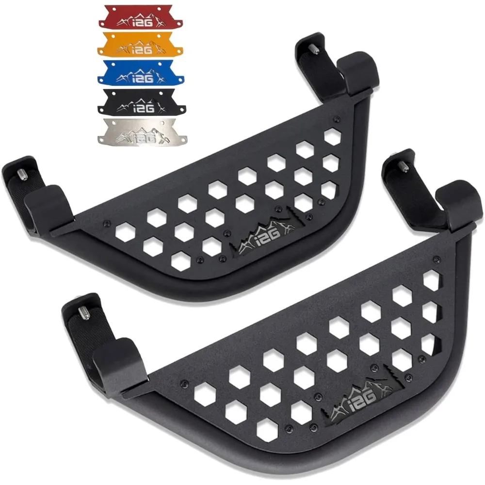 IAG V1 EZ-Step لسيارة Ford Bronco 2021+ w/rockrails (2 باب، لوحة شعار سوداء، زوج واحد) (لا تناسب رابتور أو الرياضة)