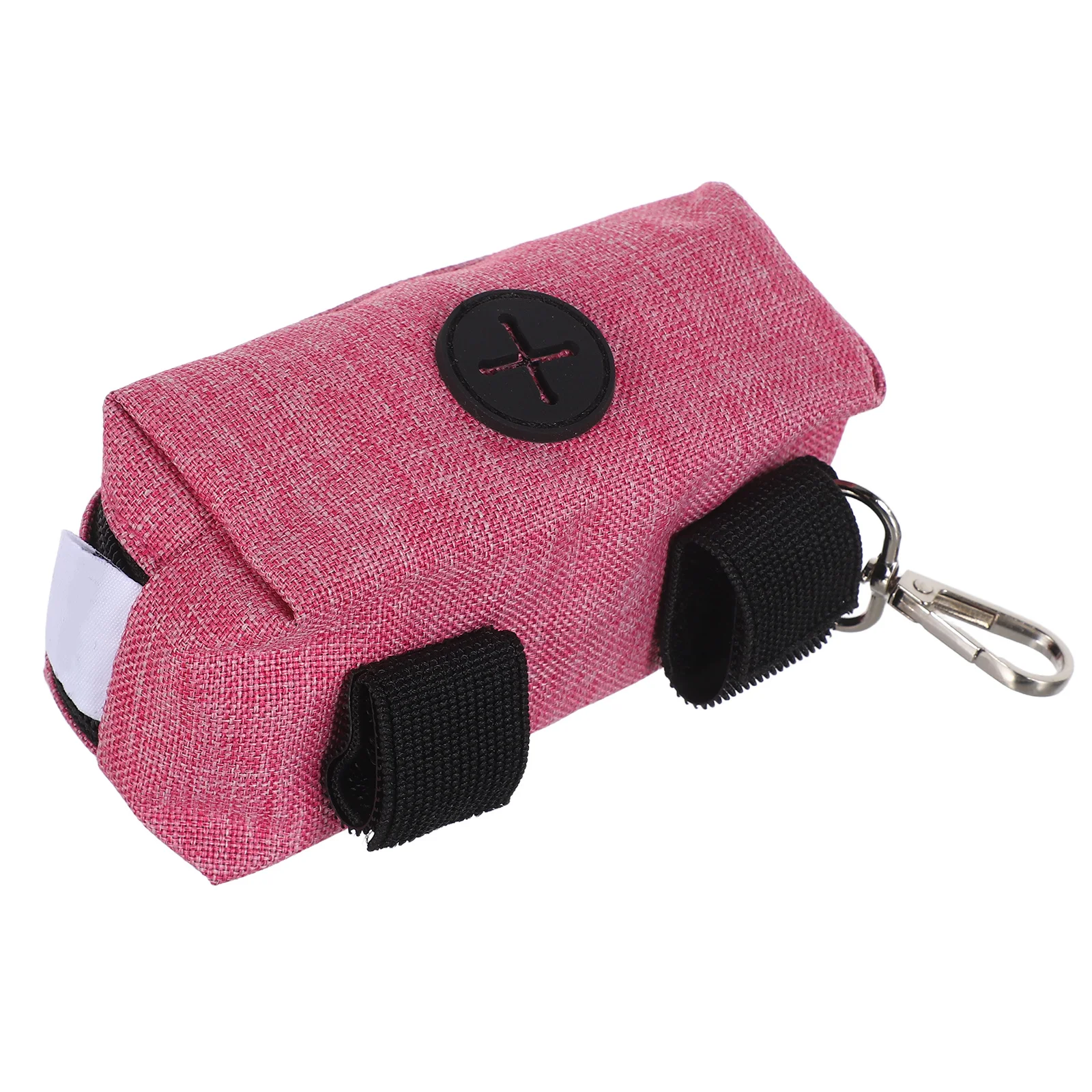 

Dog Poop Bag Holder Leash Portable Fabric Waste Dispenser Compact Travel Organizer with Carabiner Hook Dog Walking Accessory