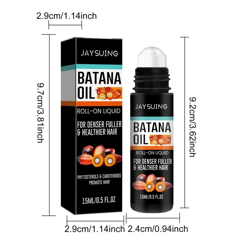 Batana Oil Roll-On Liquid สำหรับ Hair Growth 15ml หนาแน่น Fuller Healthier Hair Oil Nourish Damag Hair Roll-On liquid