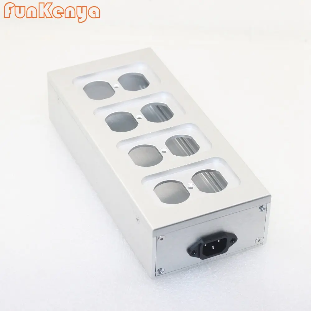 

Anodized Aluminum HIFI 6 Hole US Plug Power Base America Standard Power Socket Box DIY PSU EU Standard Plug Cabinet