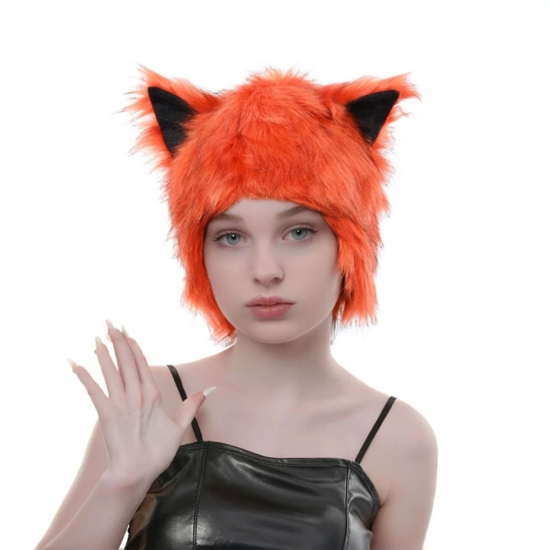 Popular Plush Ear Hat With EarFlaps For Winter Outdoor Activity Cold Weather Head Protections Halloween Headwear