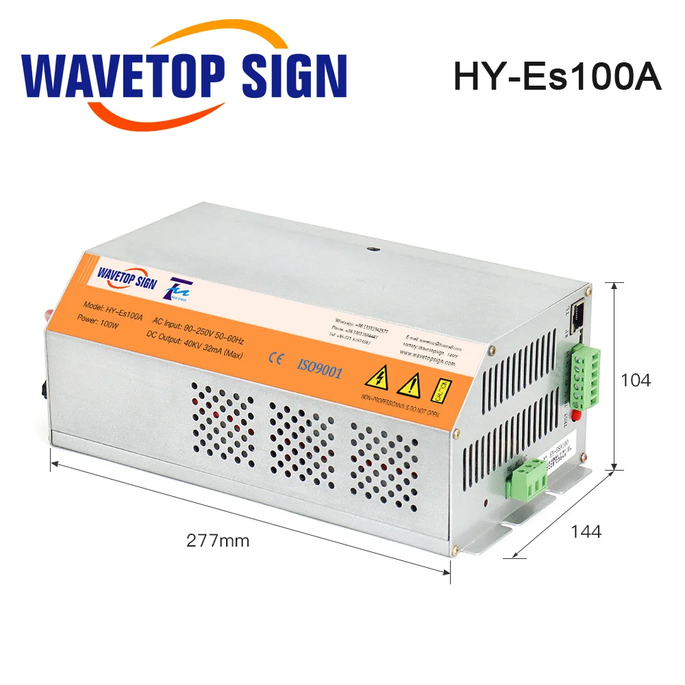 WaveTopSign 80 Вт HY-Es80A Источник питания CO2-лазера 100 Вт HY-Es100A для станка для лазерной гравировки и резки CO2 серии Es