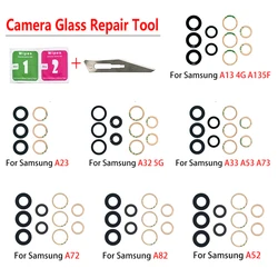 Lente de cubierta de vidrio de cámara trasera con pegamento adhesivo para Samsung A13, A14, 23, 4G, A32, A52, 5G, A33, A53, A73, A52, A72, A82, A52S, nuevo