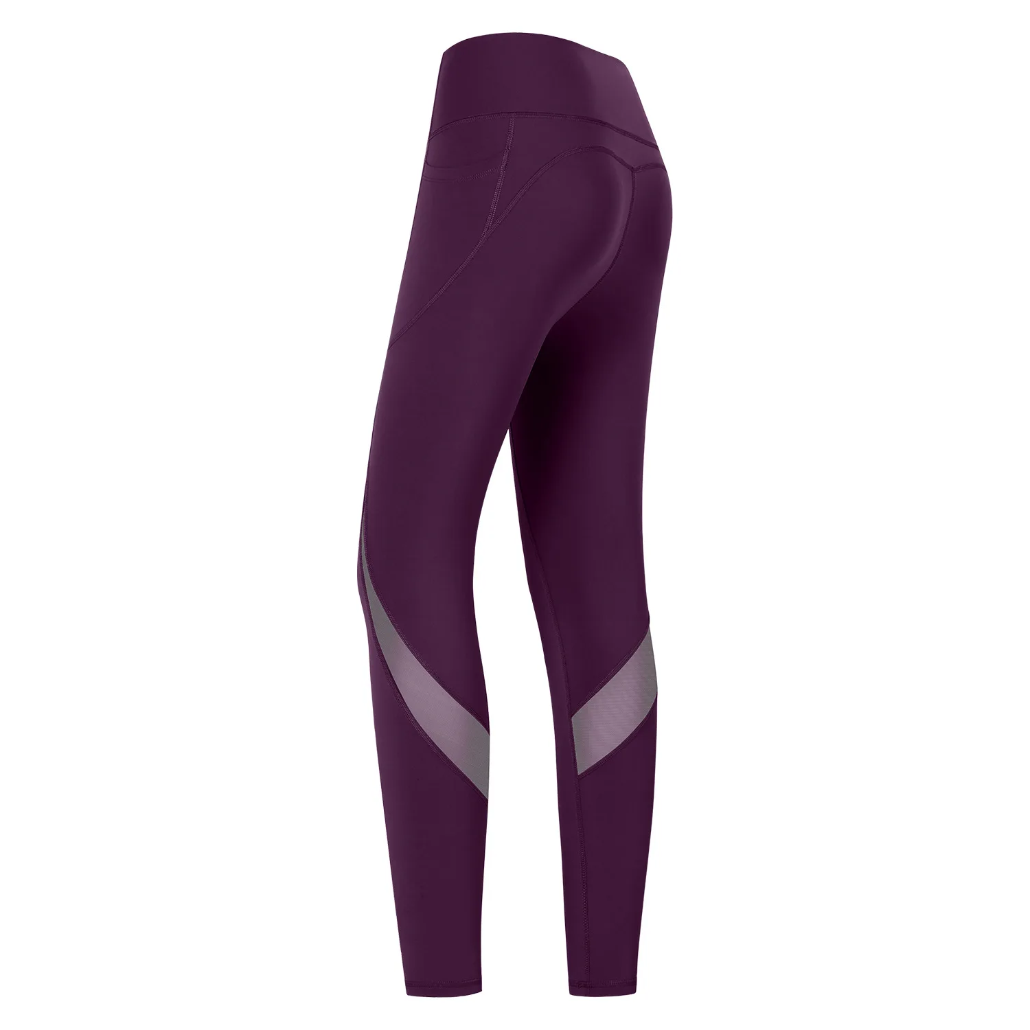 2026 new mesh yoga pants without T-line pocket fitness yoga clothes for women, anti roll edge lifting hip sports tight pants