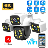 Three Screens 6K UHD Outdoor WiFi IP Camera 12MP Triple Lens with AI Human Detection Auto Tracking for CCTV Security Monitoring