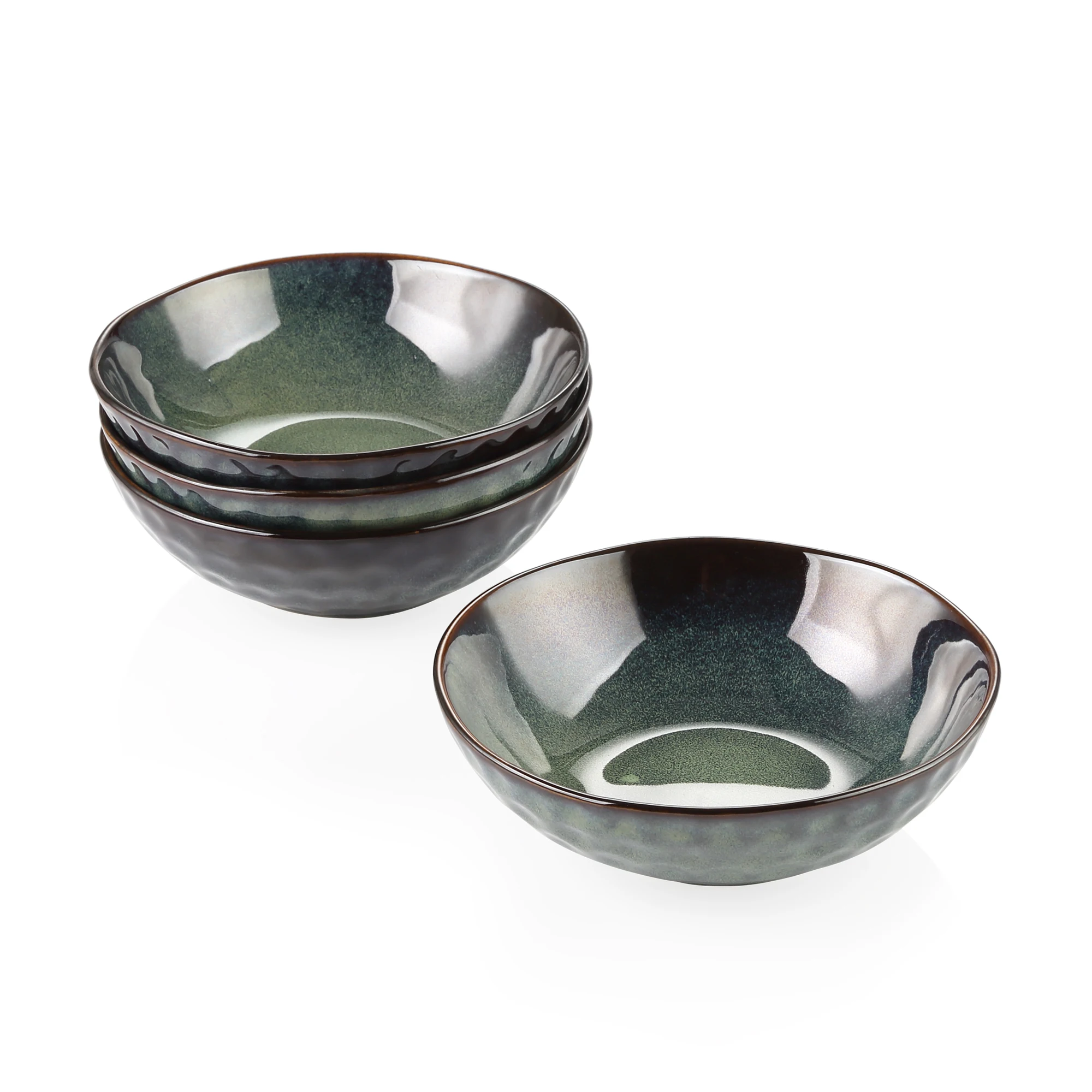 

VANCASSO Starry Green 4/8/12-Piece 550ML Large Cereal Bowl Set Vintage Ceramic Kiln Change Glaze Soup/Fruit/Noodle/Ramen Bowls