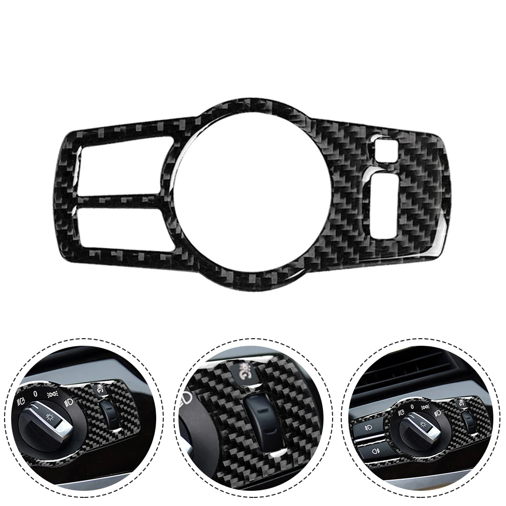 

Накладка на панель переключателя фар, глянцевая панель из углеродного волокна, накладка на панель, переключатель фар автомобиля, панель управления переключением передач