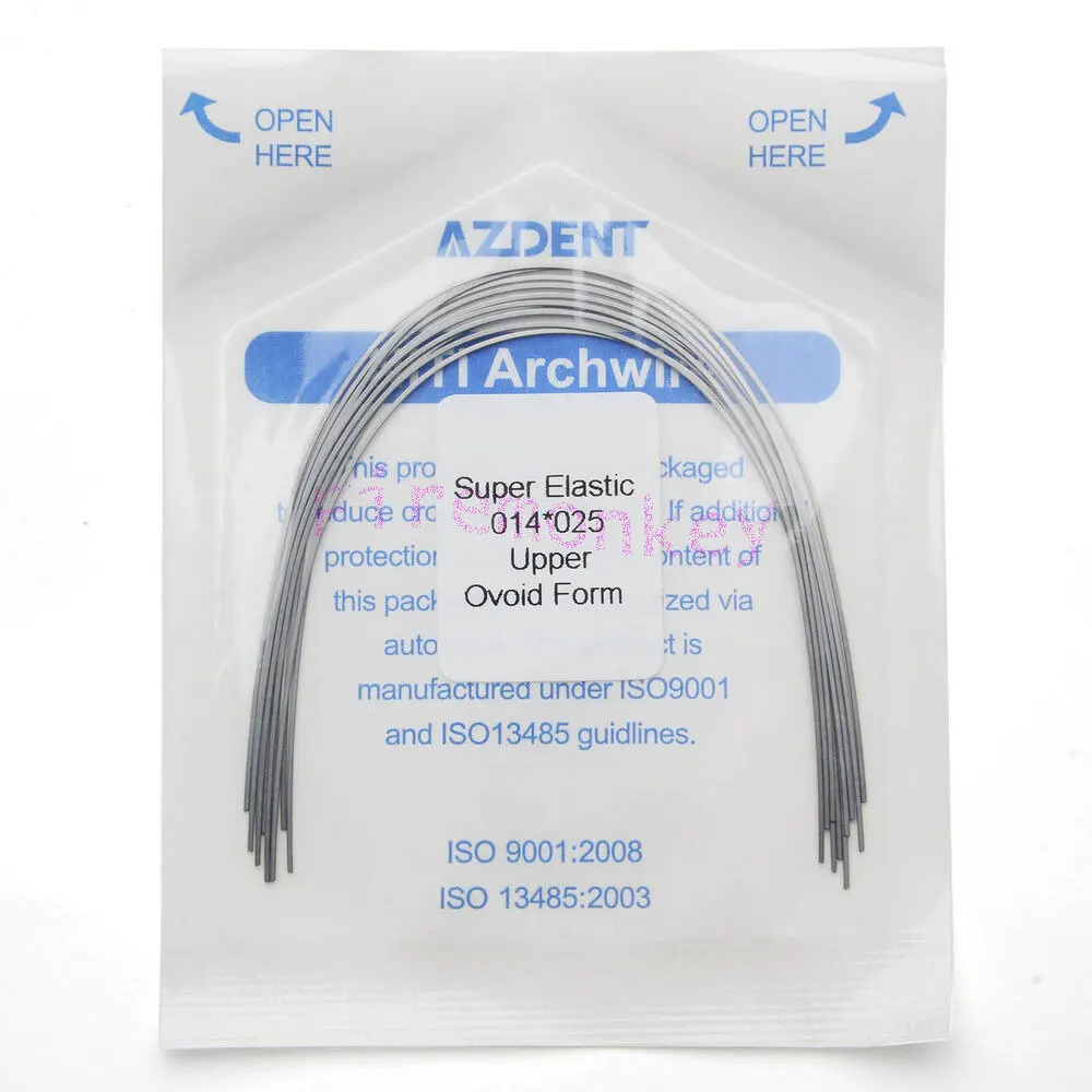 Cables de arco Ortho Dental súper elásticos Niti redondos 012 ~ 020 superior e inferior