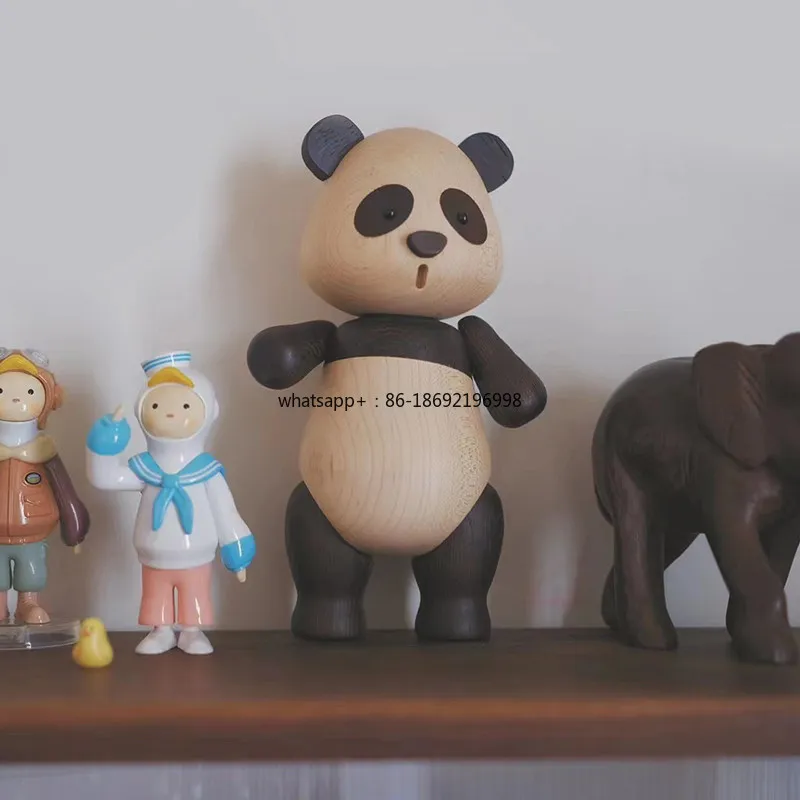 Creative Cute Panda Panda Ornament, Solid Wood Home Desktop Decoration Gift
