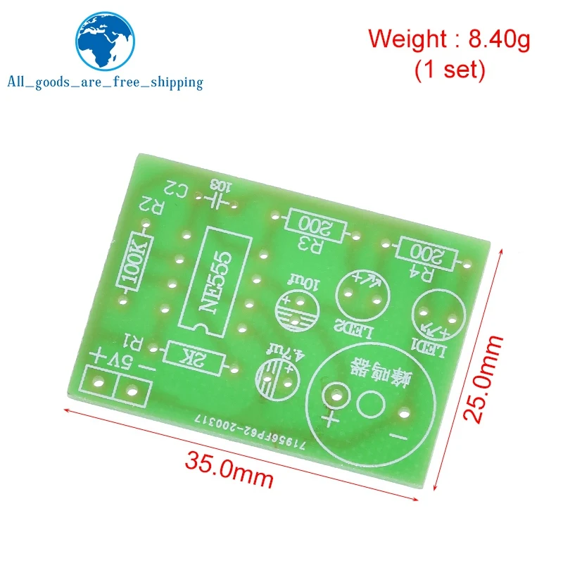 NE555 Multivibrator Kit NE555P Steady-state Circuit Dual Flash LAMP DIY Training Maker Student Lab DIY Learing Kit for Arduino