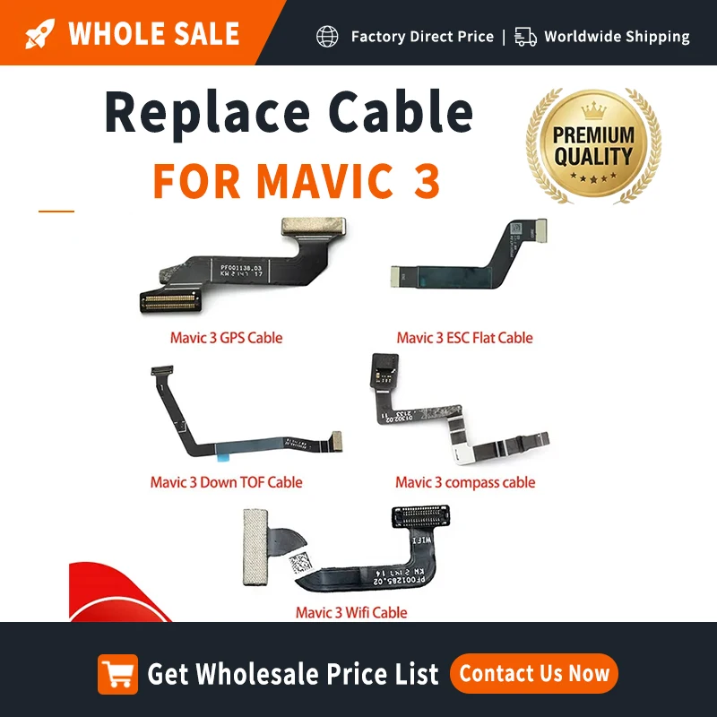 

Wholesale Sensor Cable Set for Mavic 3 GPS TOF ESC Compass Flat Ribbon Replacement - Pre-Tested Repair Parts for Repair Shop