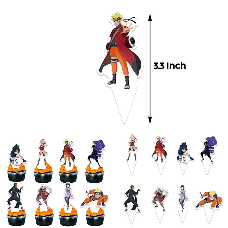 NARUTO Birthday Party Decoration Anime Action Figure Image Banner Cake Topper Balloon Christmas Theme Party Supplies Baby Shower