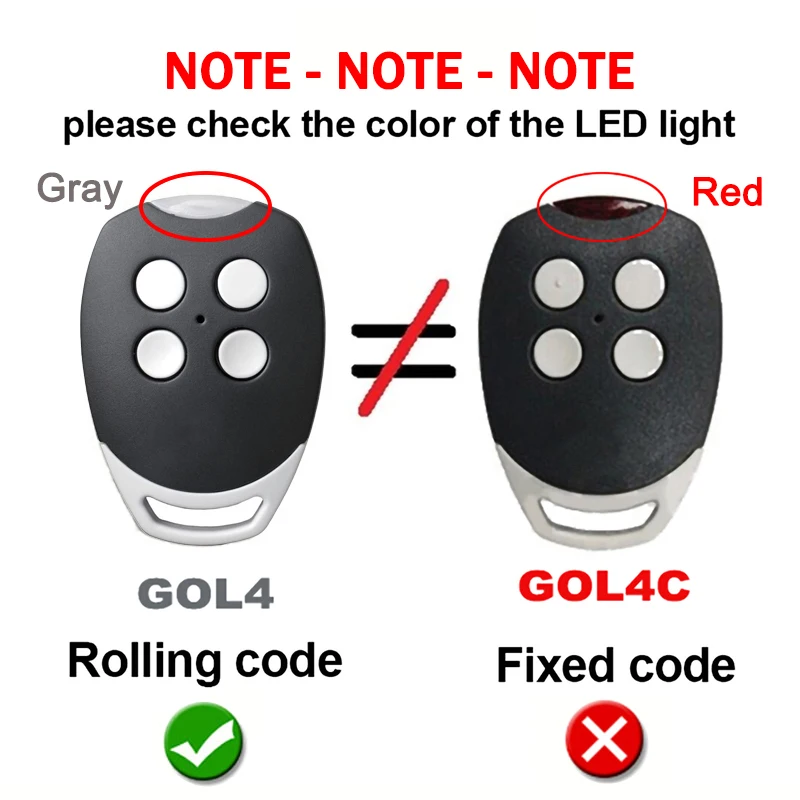 DITEC Remote Control GOL4 BIXLS2 BIXLP2 BIXLG4 Garage Door Opener 433.92MHz Rolling Code Gate Remote Control Transmitter