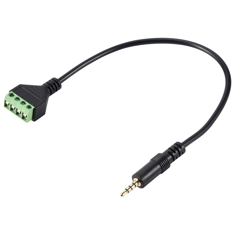 3.5Mm Screw Terminal Adapter Speaker Cable 4-Core Stereo TRRS Male Hole To AV 4 Screw Terminal Balun Connector Cable