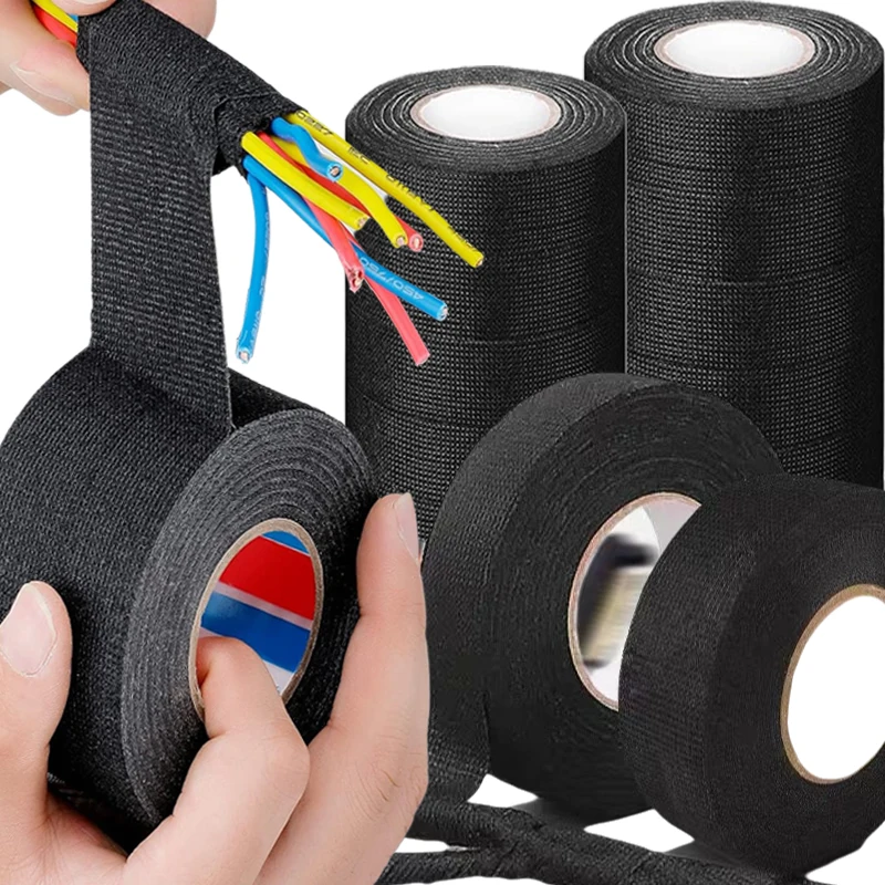 Elektrisches Isolierband, hitzebeständig, für Kabelbäume, Isolierung, Autoverkabelung, Stoffwickel, wasserdichter Kabelorganisator, Klebebänder