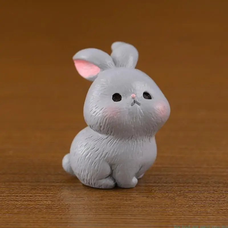 581C Easter Rabbit Figurine Miniatures Ornament for Home and Shop Decorations