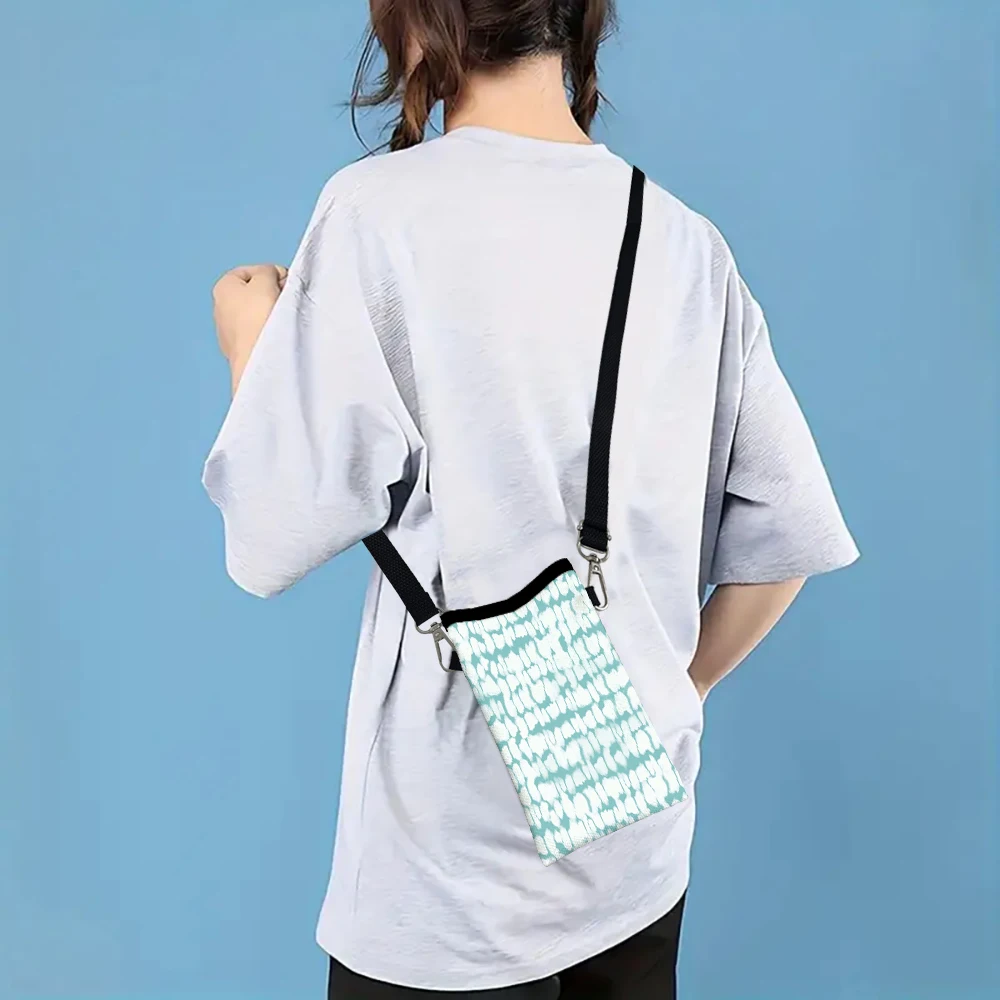 

Blue Vintage Flowers Shoulder Bag High QualityPhone Bag with Adjustable Strap, Casual Style Women's Wallet Bag3.26