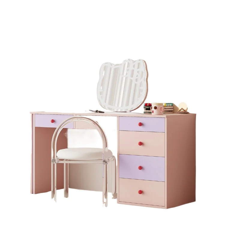 

Cream wind two-in-one dresser desk, bedroom dresser small apartment storage computer desk