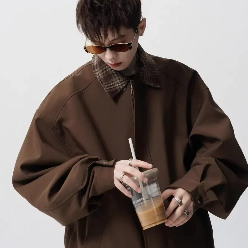 

Fashionable Loose Retro High-end Men's Autumn and Winter New Style Casual and Fake Two-piece Spliced Faux Fur Trendy Jacket