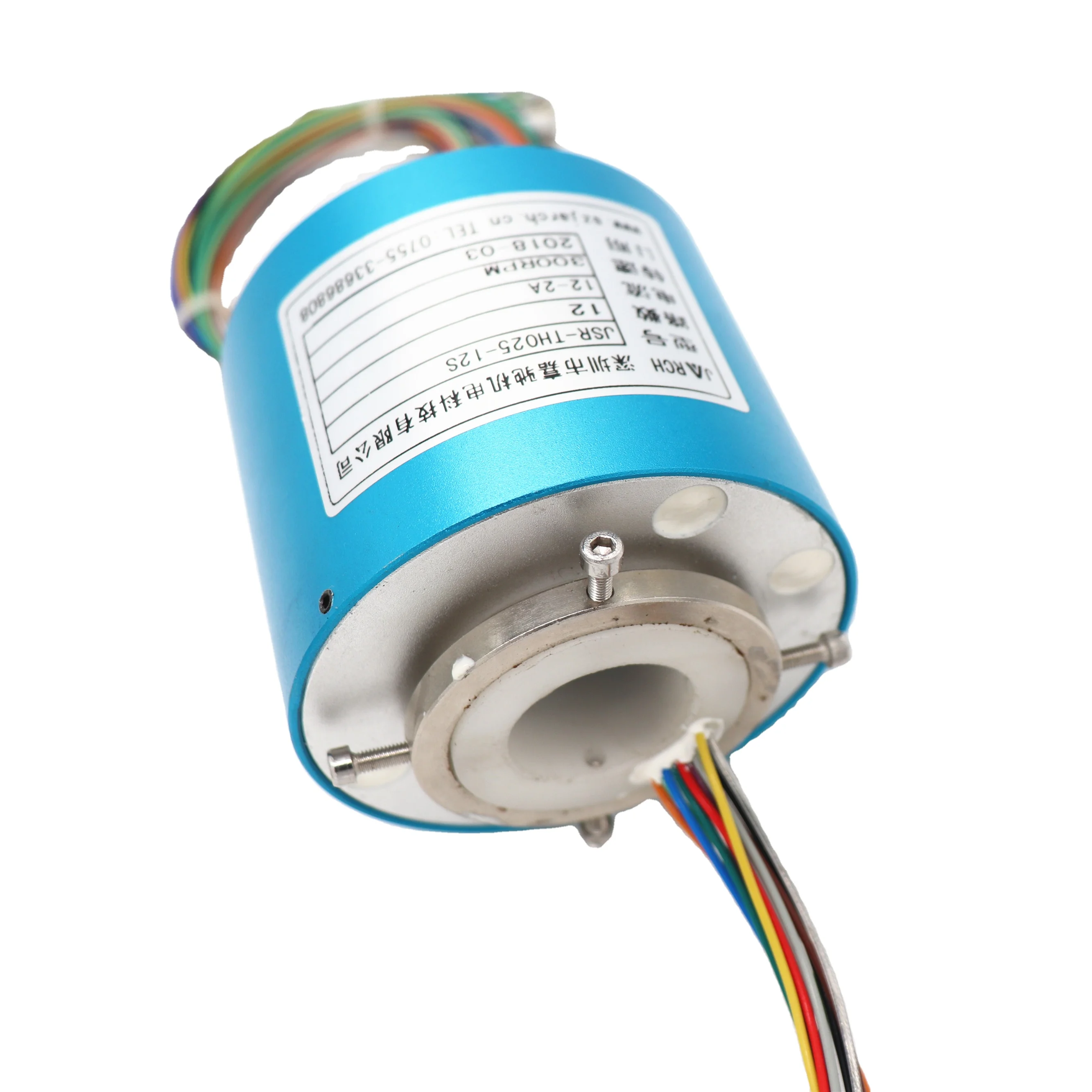 

Through Bore Slip Ring, Bore Size 38.10mm(1.5"),Overall Diameter: 99mm(3.9"), Slip Ring Rotary Joint Electrical Connector
