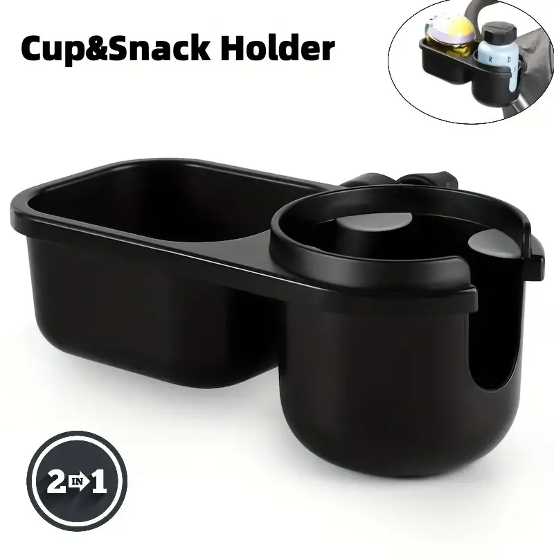 2 in 1 Stroller Snack Tray - Spacious Cup Holder, Large Snack Tray, Non-Slip Surface - Universally Compatible with Uppababy Stro