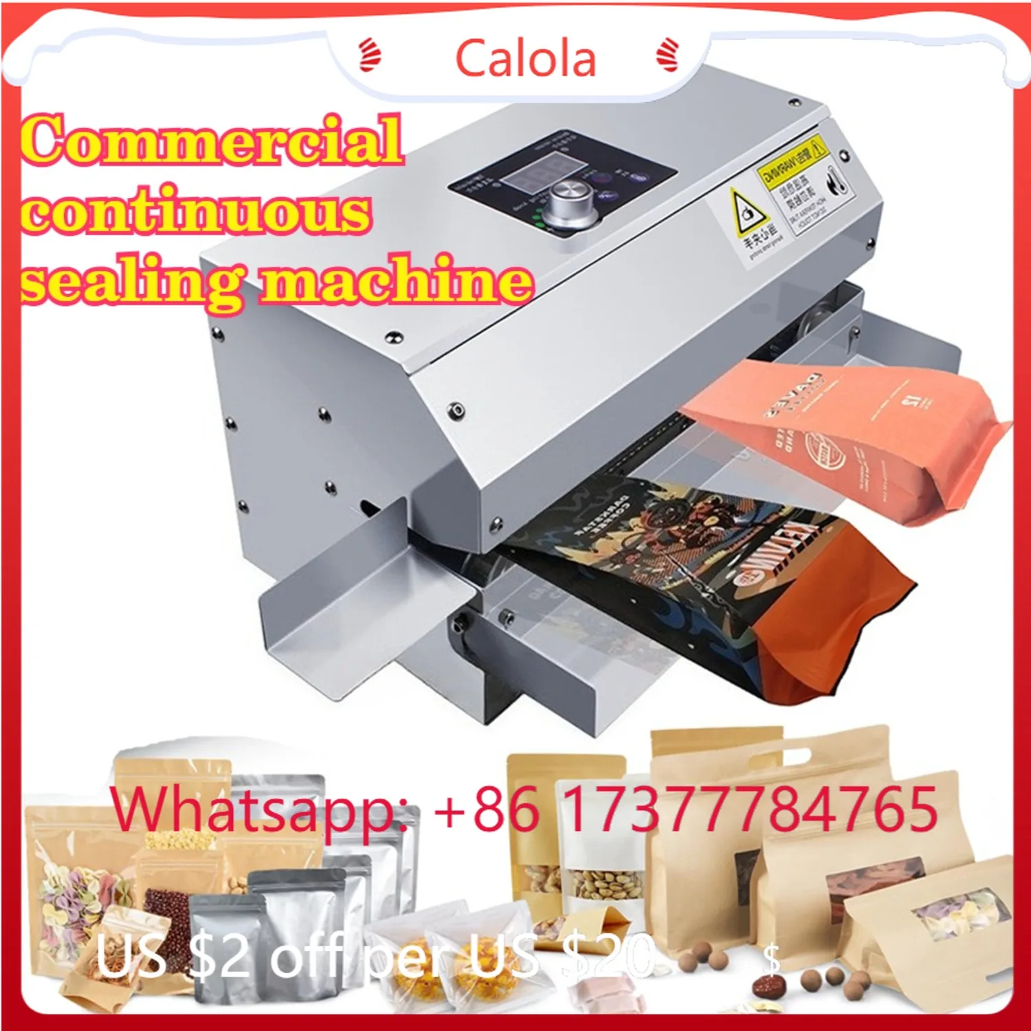 Industrial Continuous Band Vacuum Sealing Machine Automatic Heat Sealer with Digital Temp Control for Multi-Material Bags