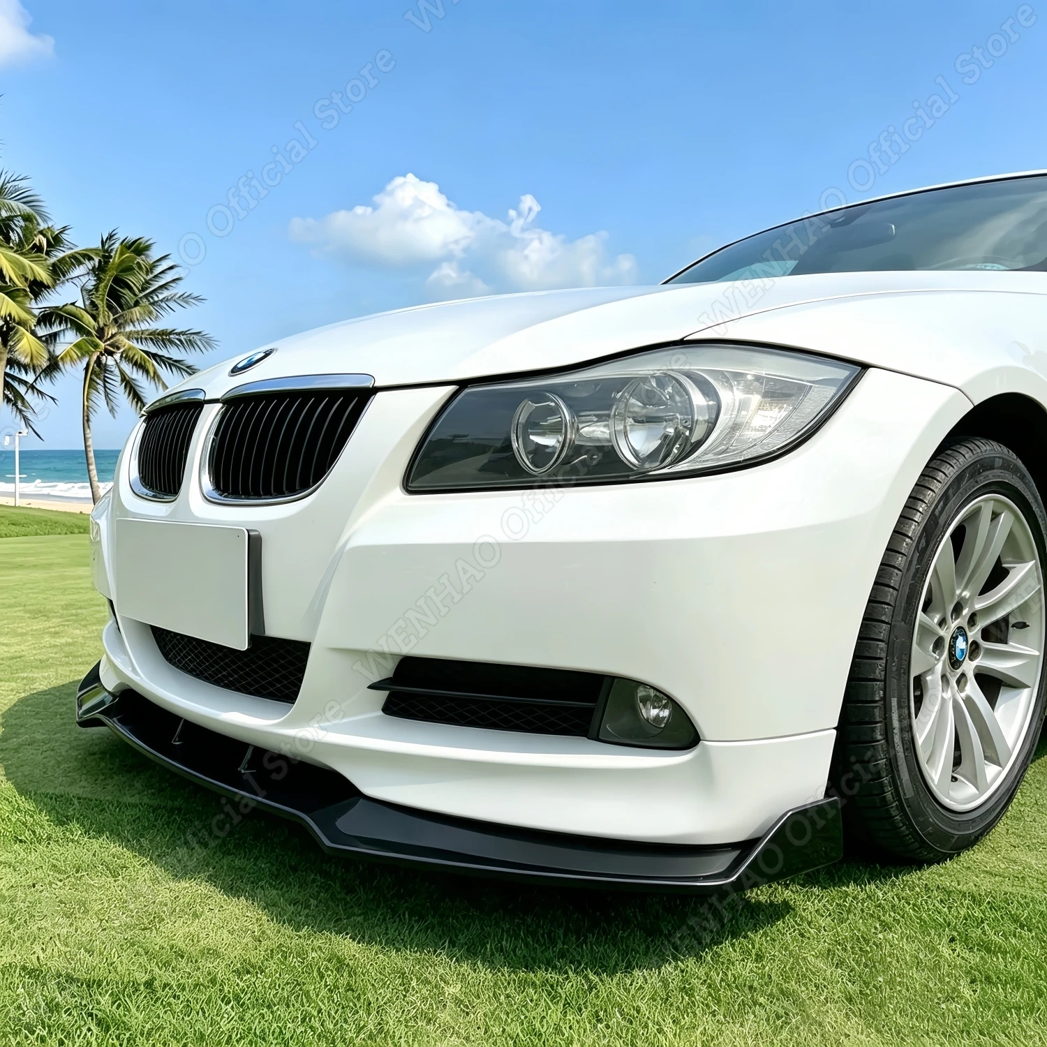

3Pcs Glossy Black Car Front Bumper Splitter Lip For BMW E90 E91 Pre-facelift 320i 325i 2005-2008 Front Bumper Protecter Body Kit