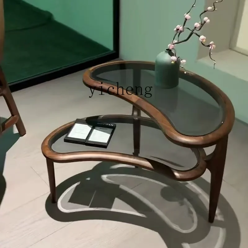 

LSL Italian Style Solid Wood Minimalist Living Room Multi-Functional Side Table Creative Bedroom Bedside Table