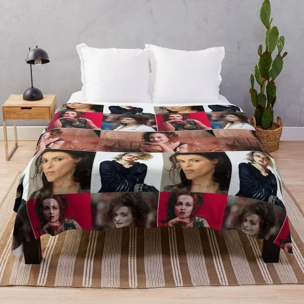 

Helena Bonham Carter English actress Fan Made Photo Collage - 1 Throw Blanket Anti Shedding Soft Fuzzy Blanket for Home