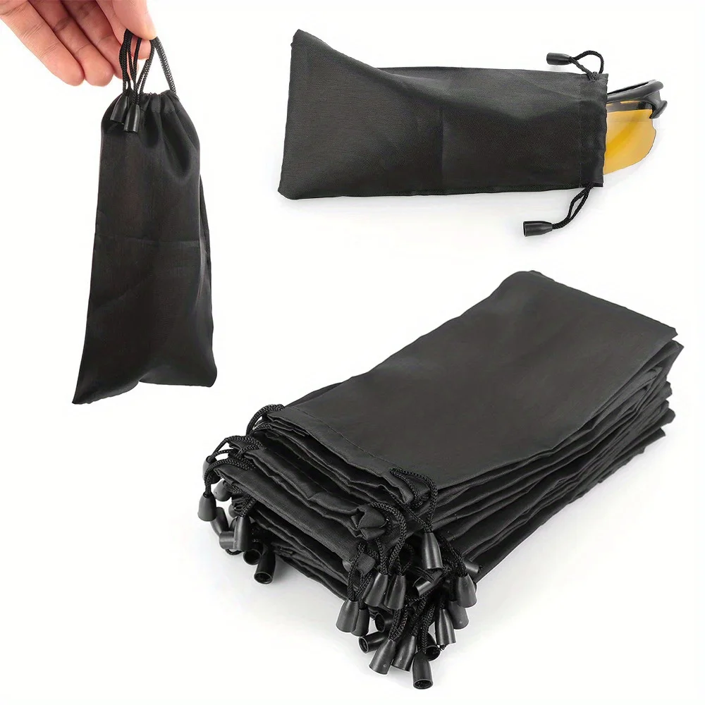 50pcs Ultra Fine Microfiber Sunglasses Pouch Dustproof Eyewear Bags with Drawstring Lightweight Durable Travel Storage Pouch