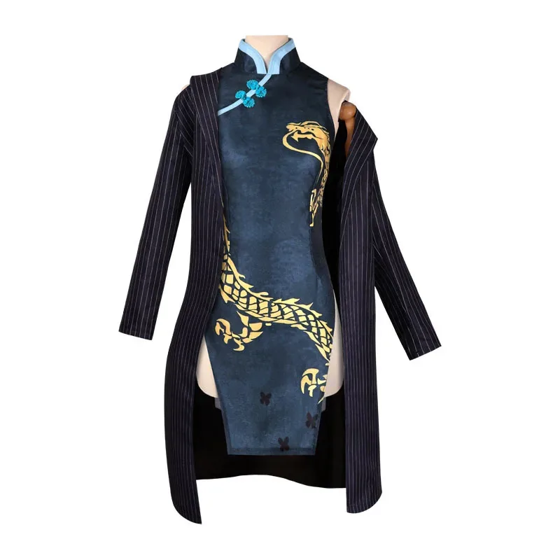 

Azure File Cos Suit Chinese Style Cheongsam Two-dimensional Anime Clothes Female Dragon Huafu Sakiji Cosplay Clothing