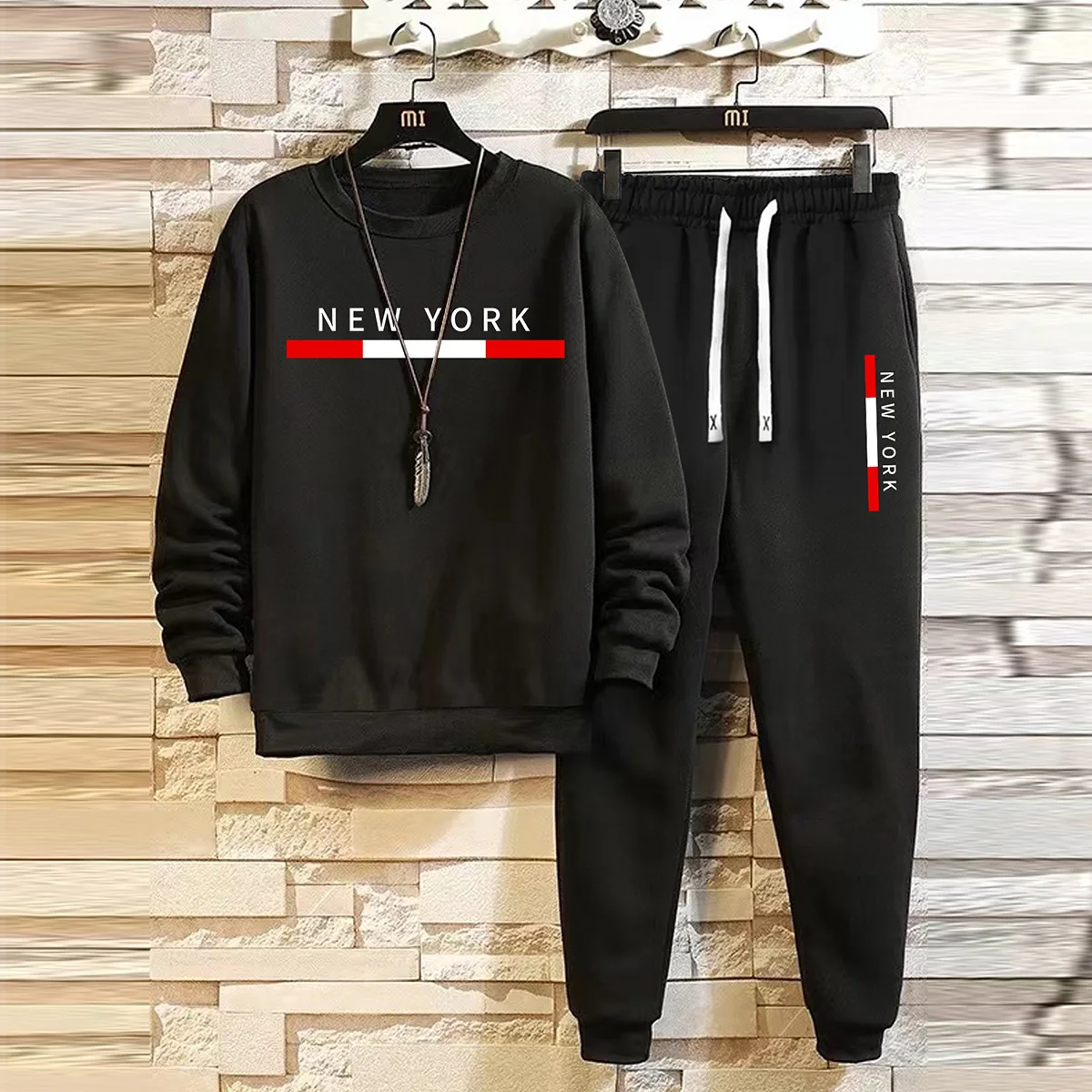 

Men's autumn and winter printed hoodie set, loose and comfortable, suitable for shopping, traveling and daily use
