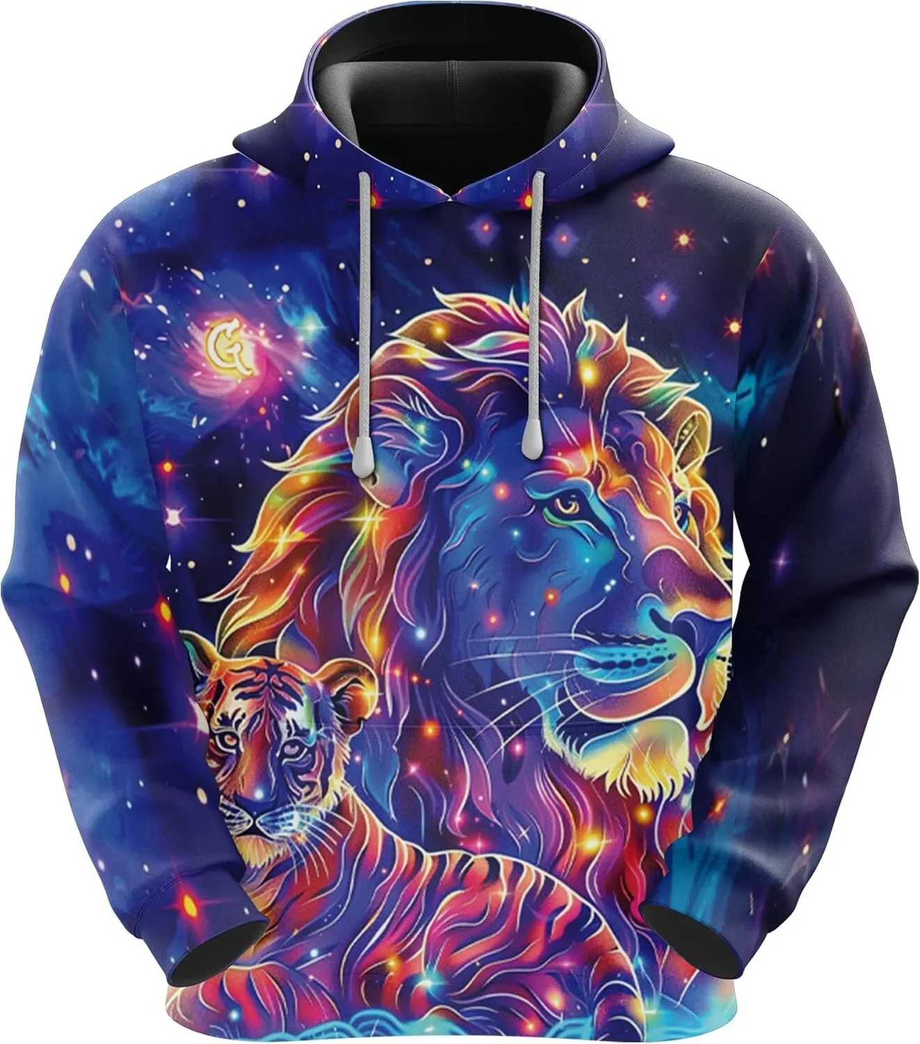 2024 New Men's Hoodie 3D Jungle Lion Print Sweatshirt Hoodies Fashion Unisex Oversized Streetwear Tracksuit Outdoor Men Clothing