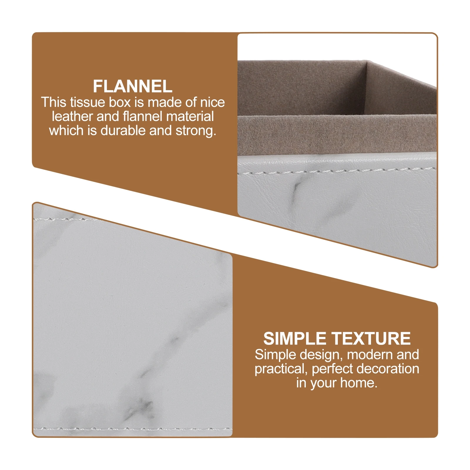 

1pc Marble Pattern Tissue Box Home Storage Case Paper Towel Container Napkin Holder Flannel Wear Resistant Easy
