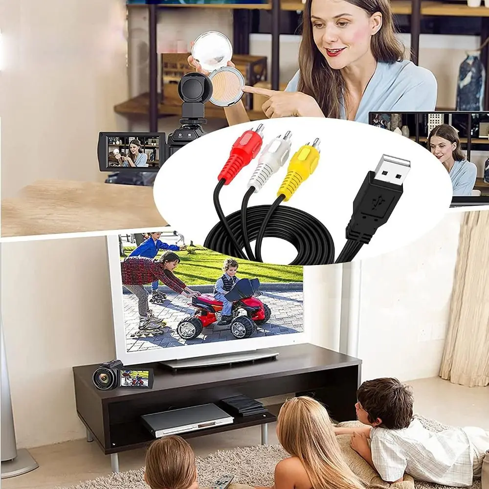 

Разъем из чистой меди «папа-мама» Аудио-видео шнур-адаптер Линия AV Композитный кабель USB-3 RCA