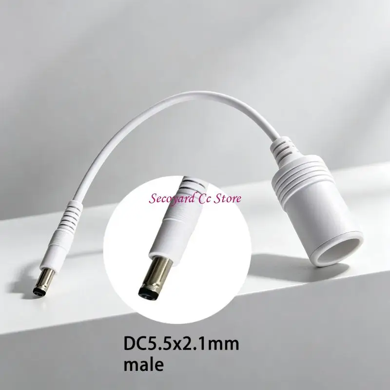 N3UC Vehicle Light Power Cable, 12V Auto Outlet to 5.5 X 2.1 Mm Wire