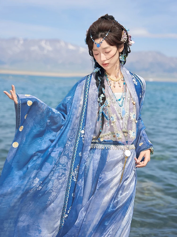 Nowe stroje Hanfu dla kobiet dorosłych Chińskie tradycyjne klasyczne stroje taneczne ludowe Kostiumy sceniczne Dynastia Tang Letnia sukienka DQL11334