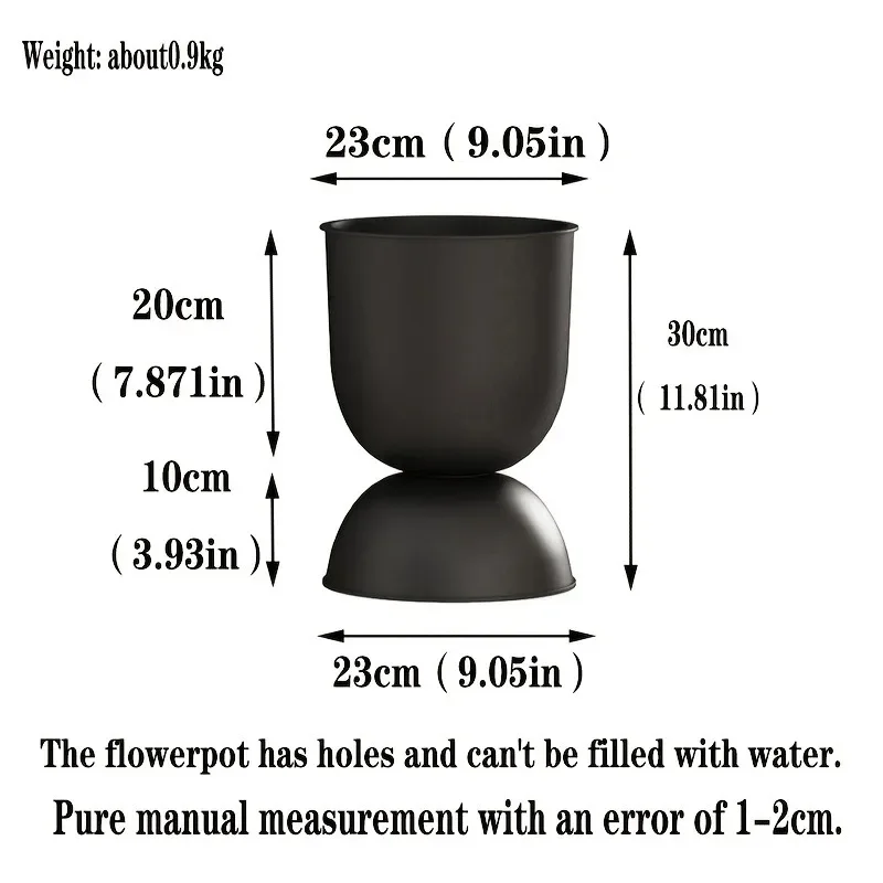 Black Villa Outdoor Garden Iron Art Planter Rust-Resistant Two-Way Design Irregular Shape Floor-Mounted for Indoor Use