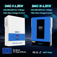 Easun Power Hybrid Solar Inverter 2KW 3.2KW 4KW 6.2KW 120A Mppt Charge 24V 48V 220V Pure Sine Wave Off Grid Wifi Inverter 500V