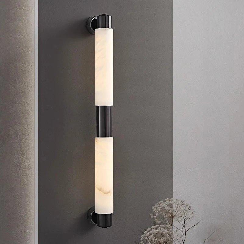 

Marble Wall Lamp Modern Luxury Bedroom Bedside Study Bathroom Mirror Front Lamps Villa Entrance Corridor Background Wall Lights