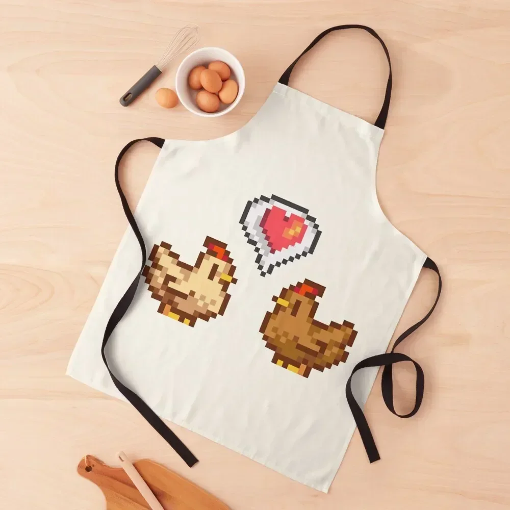 

Stardew Valley Chicken Love Apron Kitchen Things For Home Trim Cloth Chef Accessory For Man Haircut Apron