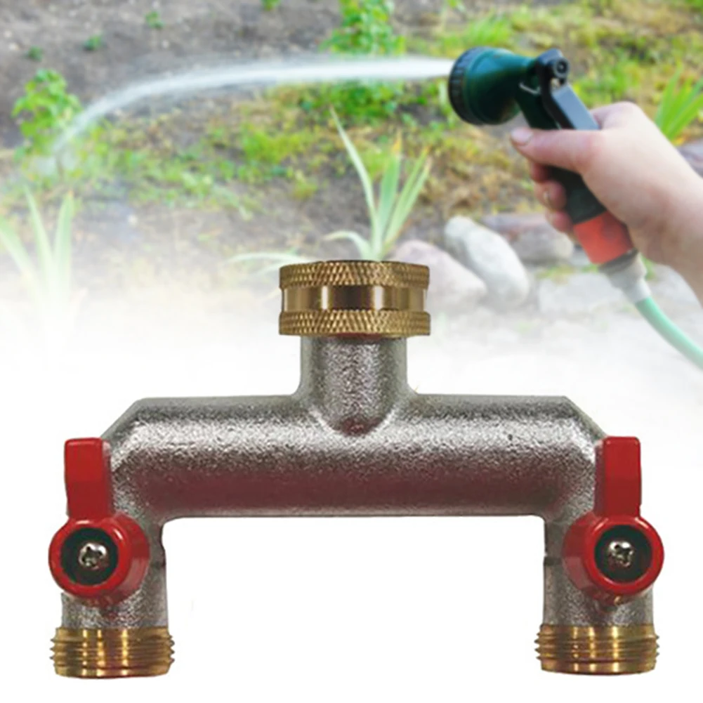 2-way Brass Water Splitter Ball Valves 3/4 Inch Easy Installation With Standard NPT Connections For Quick And Hassle-free Setup.