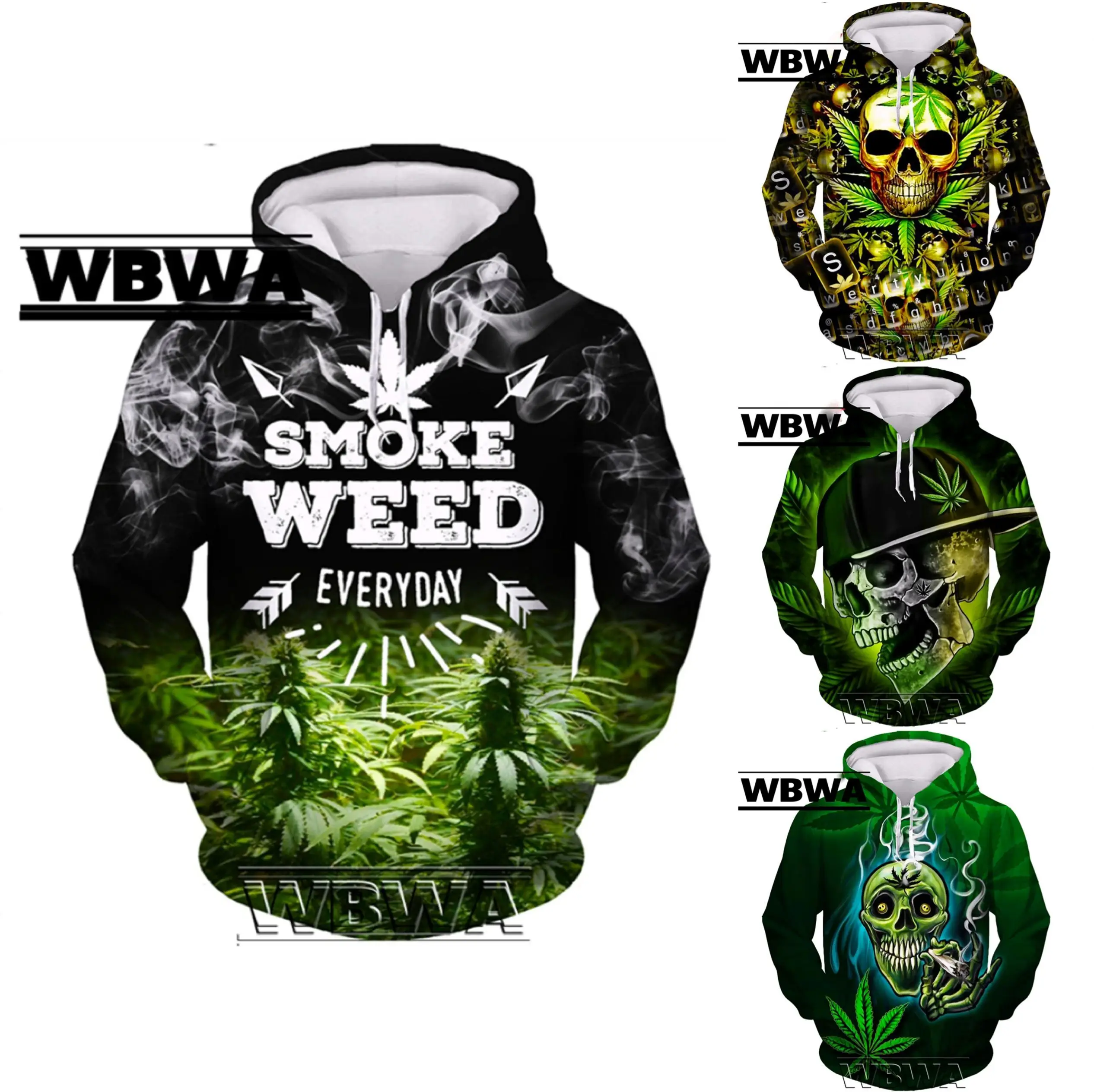 

Tobacco Weeds 3D Hoodie Men/Women Printing Sweatshirts Green Leaves Funny Shirt Smoking Printed Harajuku Pullover