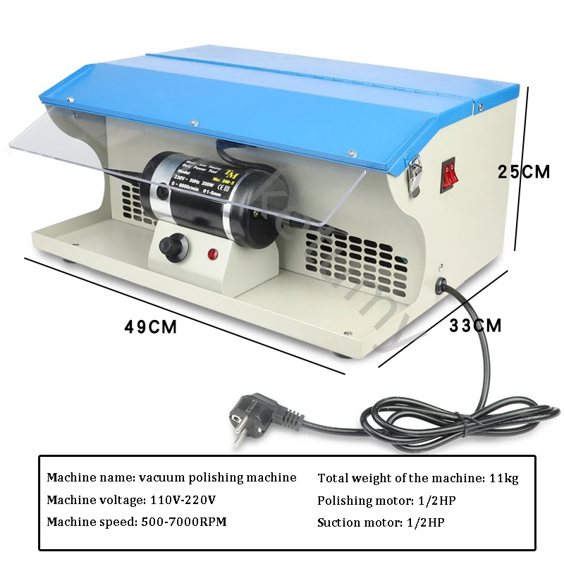 Jewelry Polishing Buffing Machine with Dust Collector Multi-Use Polishing Grinding Motor Bench Grinder Polisher