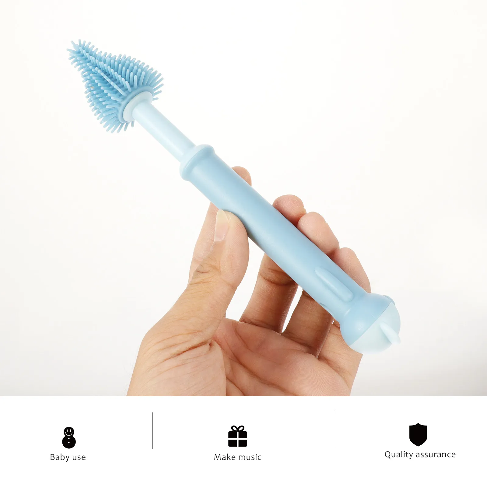 

2Pcs Baby Bottle Brush High Quality PP Silicone Feeding Bottle Cleaner with Soft Elastic Head for Infant Bottles Pacifiers Milk