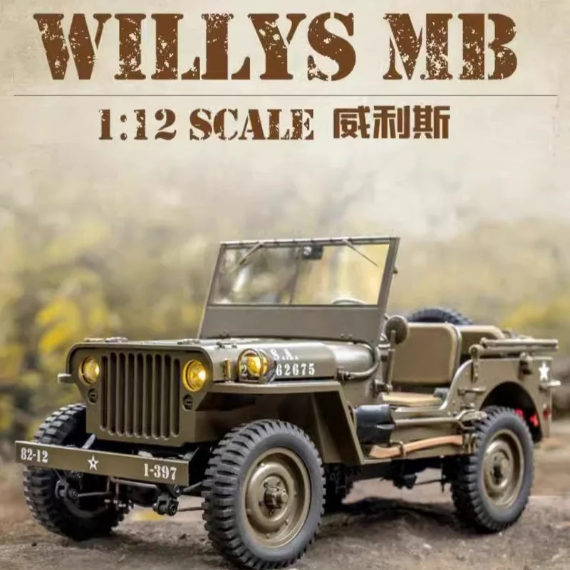 

In Stock Fms1/12 Willys Remote Controlled Off-Road Electric Rc Climbing Vehicle Military Truck Simulation Model boy Toys Gift
